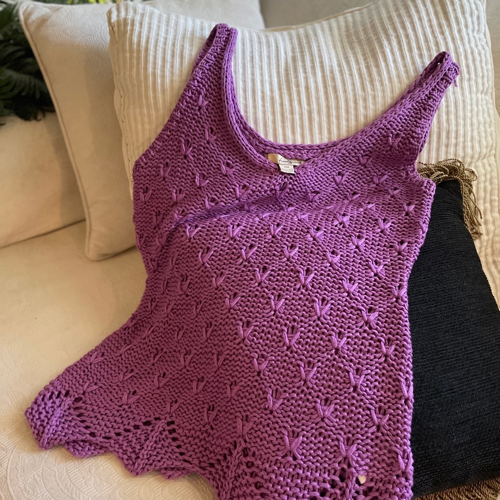 Purple woven top tank